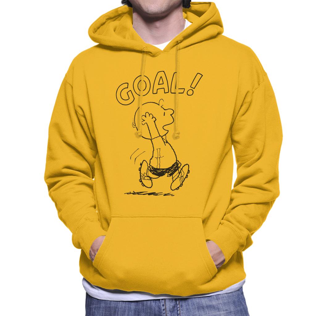 Peanuts Football Charlie Brown Goal Men's Hooded Sweatshirt-ALL + EVERY