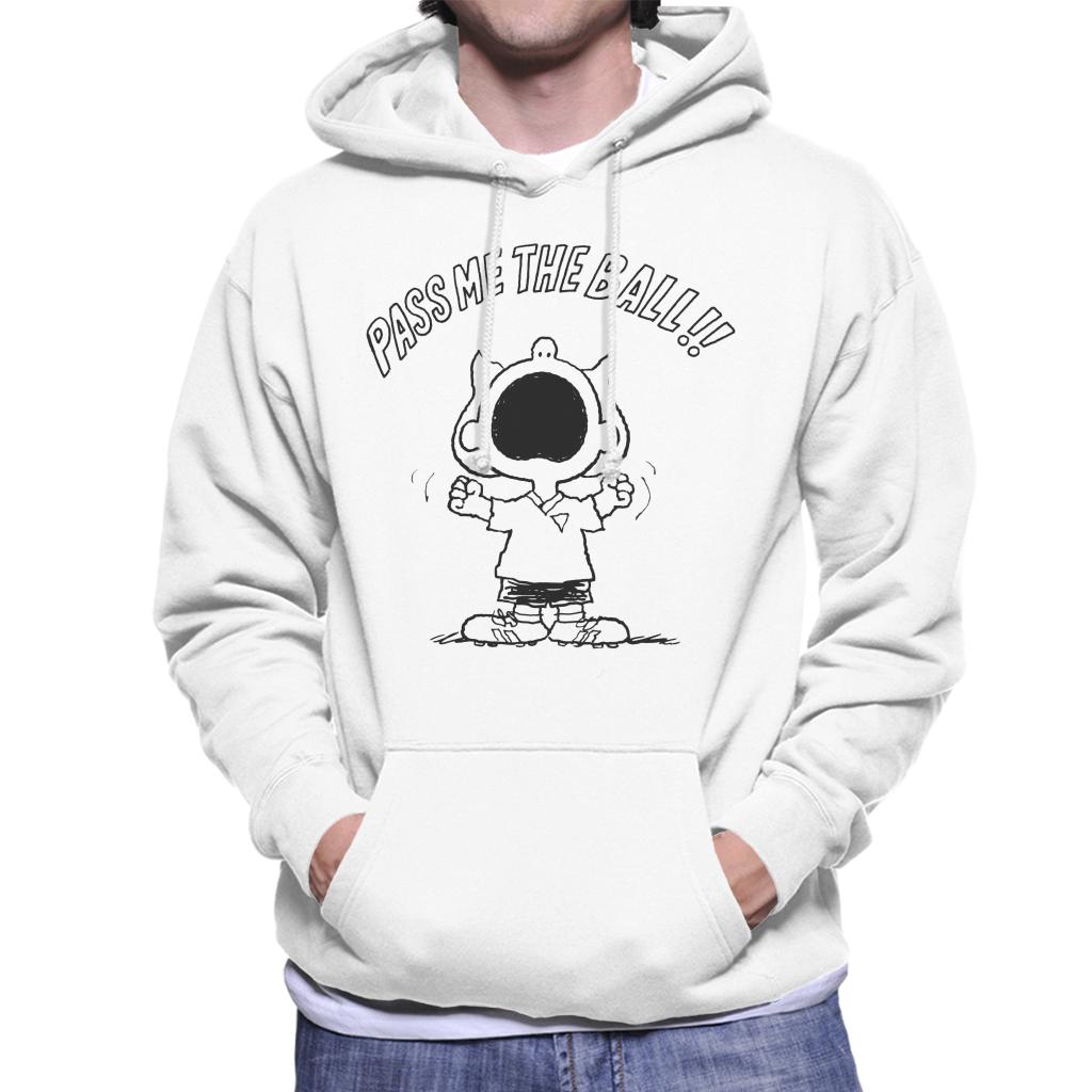 Peanuts Football Sally Brown Pass Me The Ball Men's Hooded Sweatshirt-ALL + EVERY