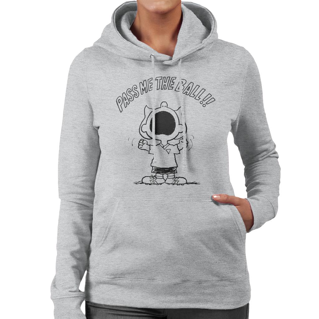 Peanuts Football Sally Brown Pass Me The Ball Women's Hooded Sweatshirt-ALL + EVERY