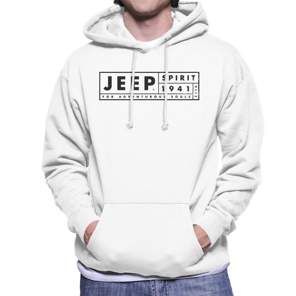 Jeep Spirit 1941 Estd For Adventurous Souls Dark Logo Men's Hooded Sweatshirt-ALL + EVERY