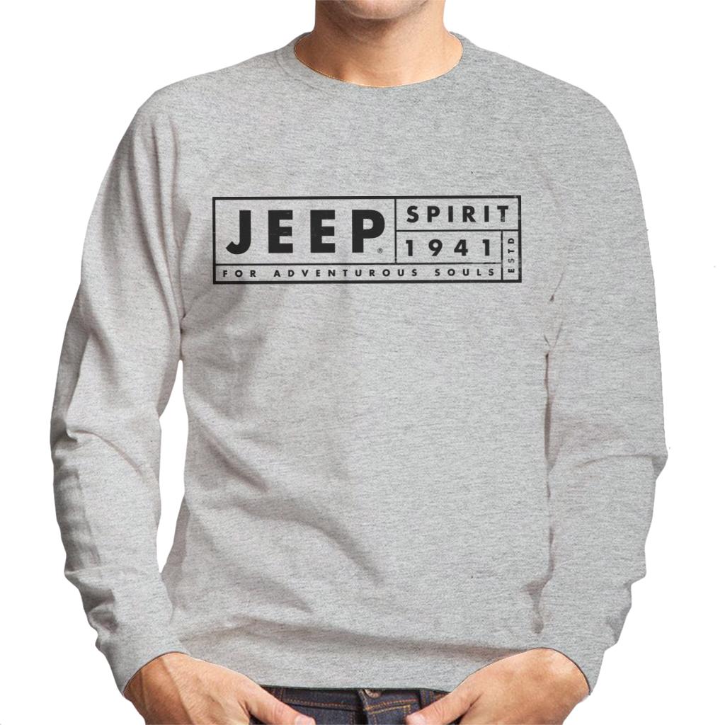 Jeep Spirit 1941 Estd For Adventurous Souls Dark Logo Men's Sweatshirt-ALL + EVERY