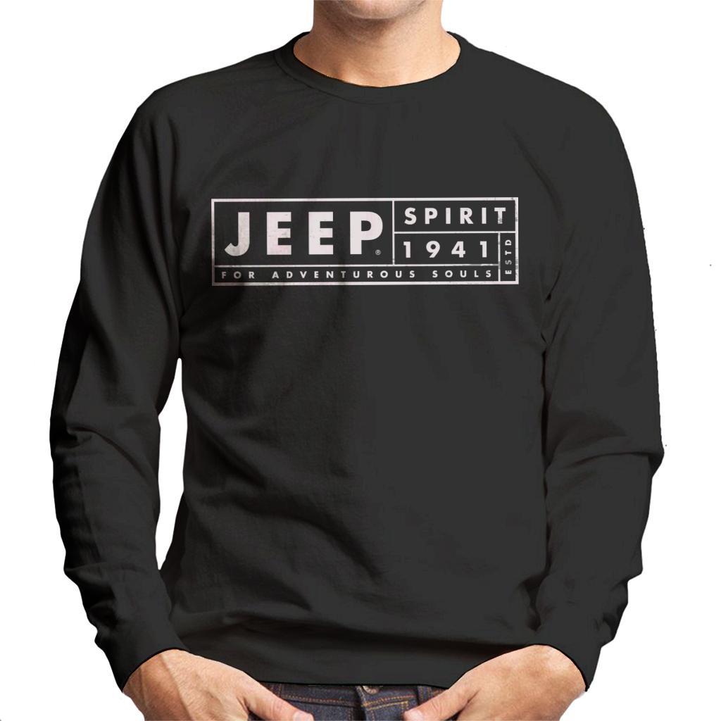 Jeep Spirit 1941 Estd For Adventurous Souls Light Logo Men's Sweatshirt-ALL + EVERY