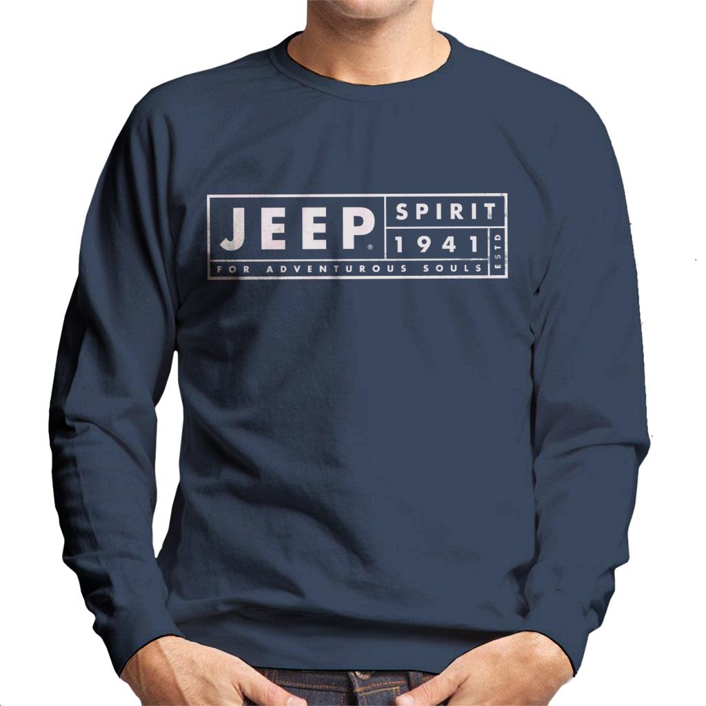 Jeep Spirit 1941 Estd For Adventurous Souls Light Logo Men's Sweatshirt-ALL + EVERY