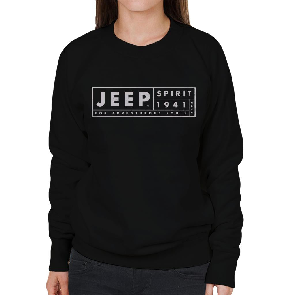 Jeep Spirit 1941 Estd For Adventurous Souls Light Logo Women's Sweatshirt-ALL + EVERY