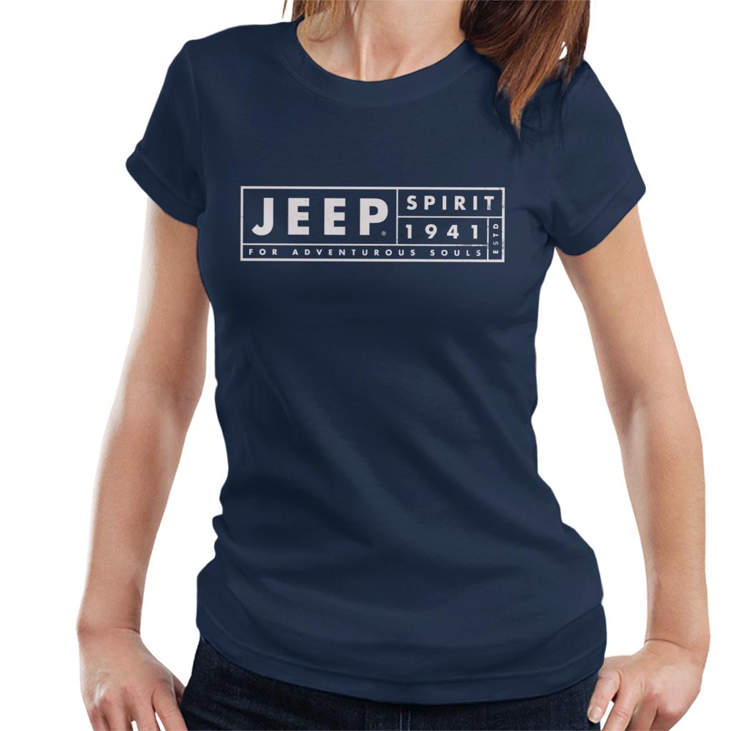 Jeep Spirit 1941 Estd For Adventurous Souls Light Logo Women's T-Shirt-ALL + EVERY