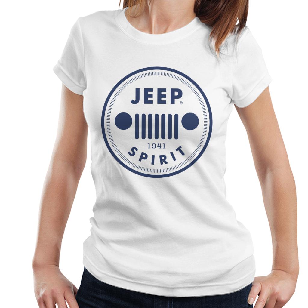 Jeep Spirit 1941 Blue Logo Women's T-Shirt-ALL + EVERY