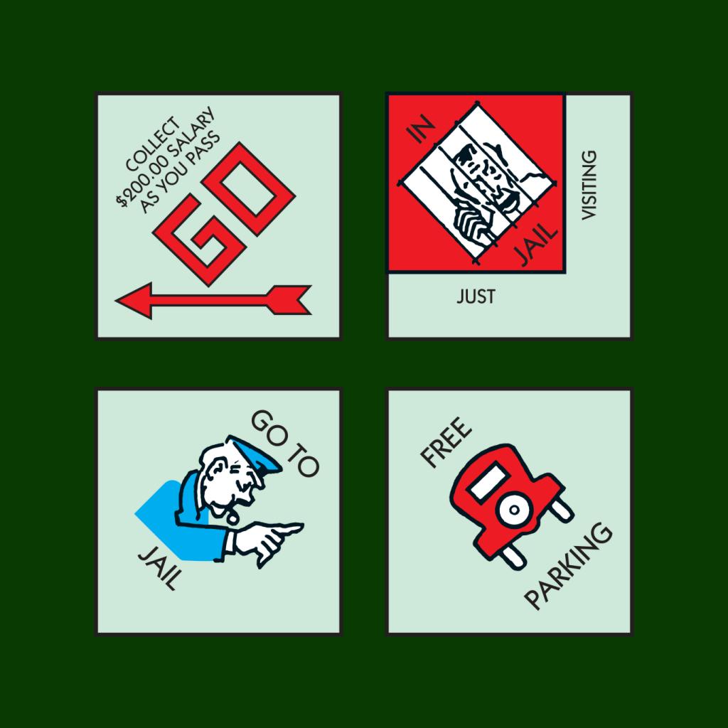 Monopoly Classic Corner Tiles Men's Sweatshirt-ALL + EVERY