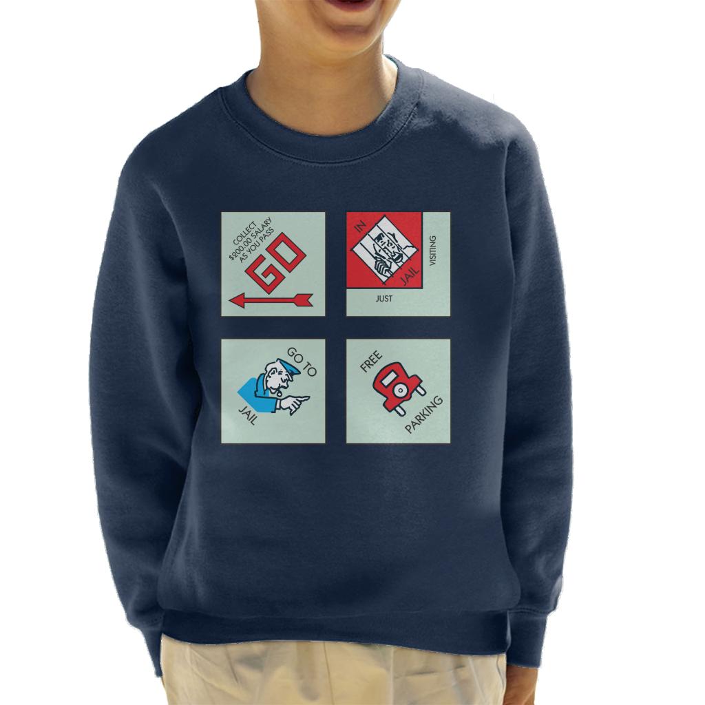 Monopoly Classic Corner Tiles Kid's Sweatshirt-ALL + EVERY