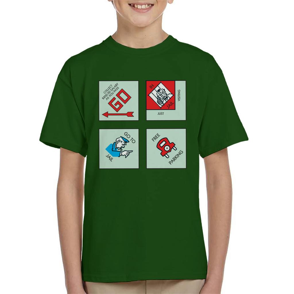 Monopoly Classic Corner Tiles Kid's T-Shirt-ALL + EVERY