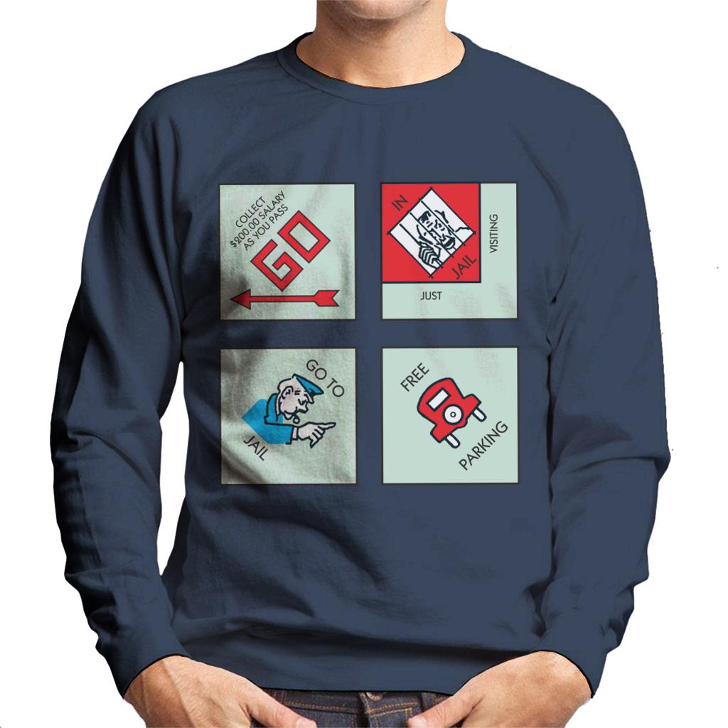 Monopoly Classic Corner Tiles Men's Sweatshirt-ALL + EVERY