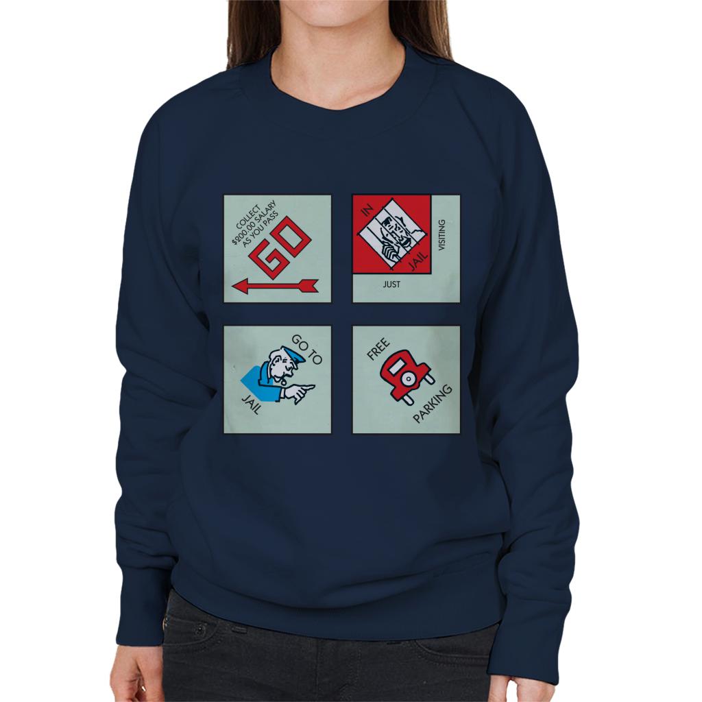 Monopoly Classic Corner Tiles Women's Sweatshirt-ALL + EVERY