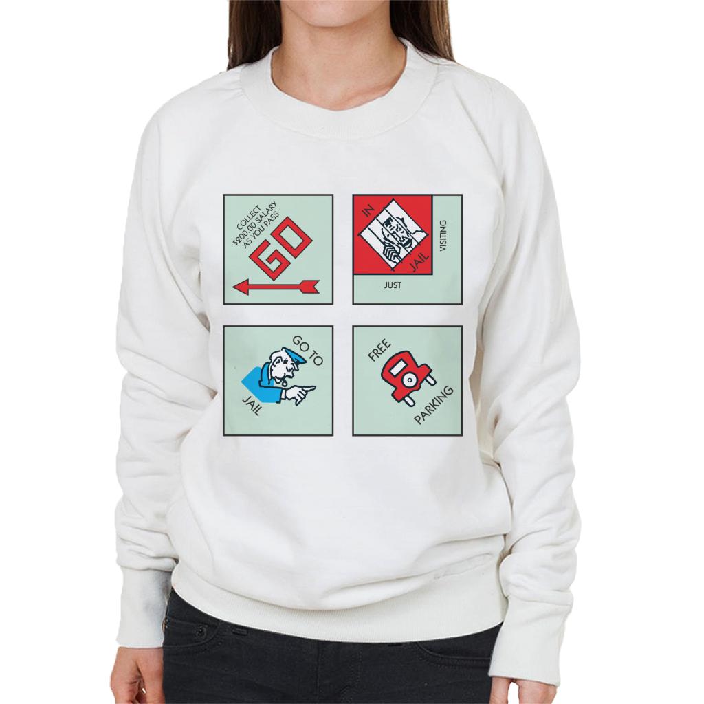 Monopoly Classic Corner Tiles Women's Sweatshirt-ALL + EVERY