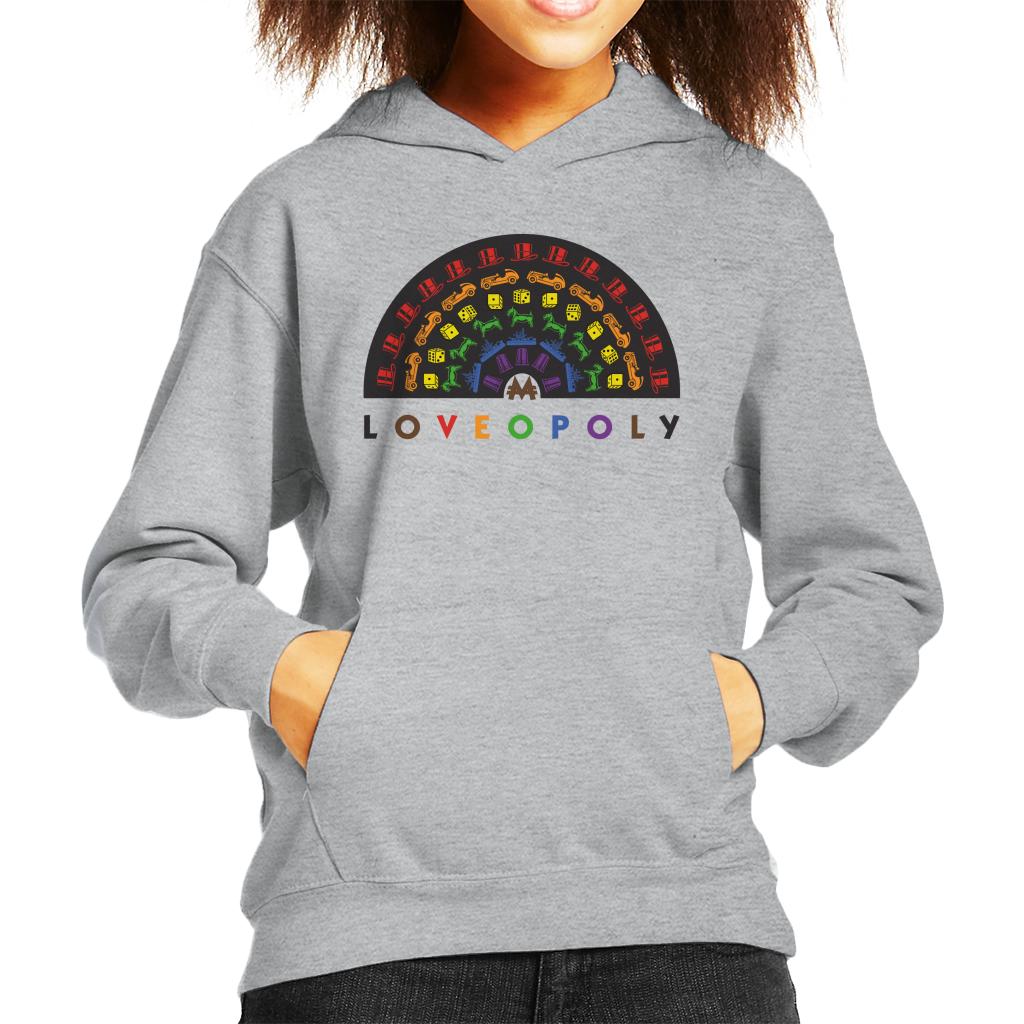 Monopoly Loveopoly Rainbow Character Tokens Kid's Hooded Sweatshirt-ALL + EVERY