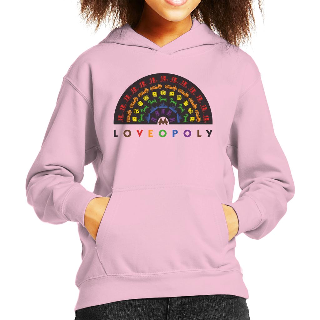 Monopoly Loveopoly Rainbow Character Tokens Kid's Hooded Sweatshirt-ALL + EVERY