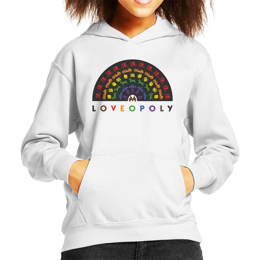 Monopoly Loveopoly Rainbow Character Tokens Kid's Hooded Sweatshirt-ALL + EVERY