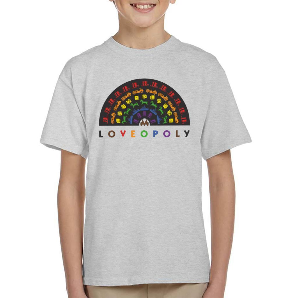 Monopoly Loveopoly Rainbow Character Tokens Kid's T-Shirt-ALL + EVERY