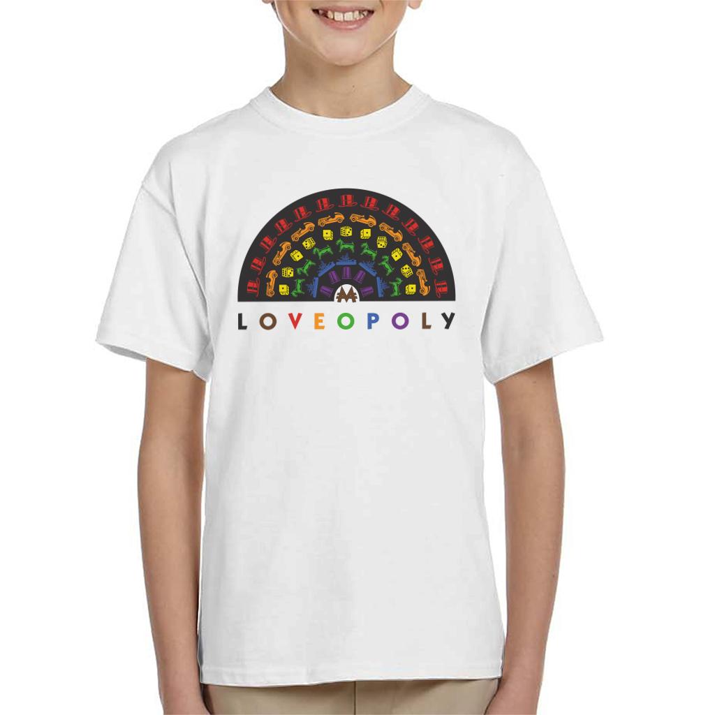 Monopoly Loveopoly Rainbow Character Tokens Kid's T-Shirt-ALL + EVERY