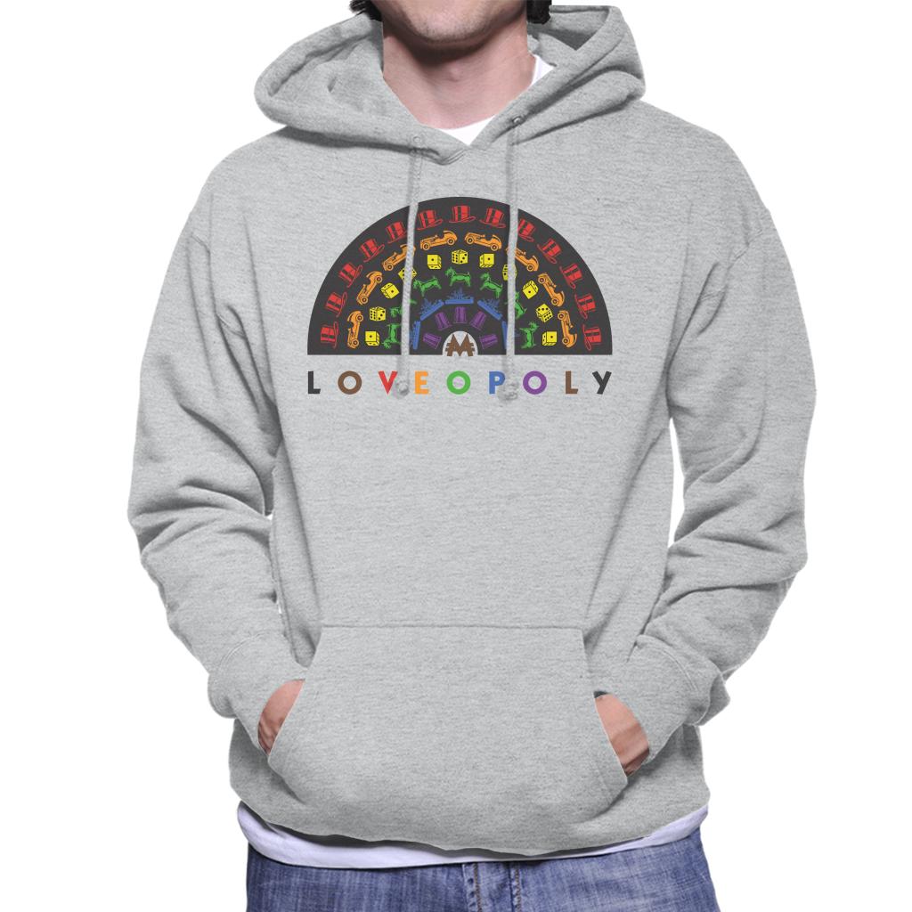 Monopoly Loveopoly Rainbow Character Tokens Men's Hooded Sweatshirt-ALL + EVERY