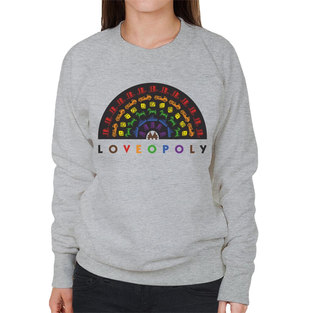 Monopoly Loveopoly Rainbow Character Tokens Women's Sweatshirt-ALL + EVERY