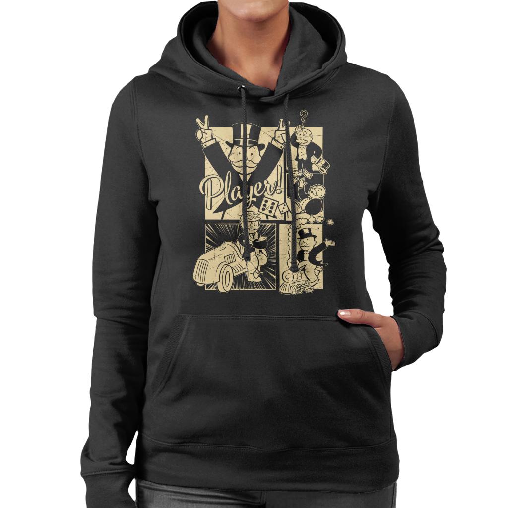 Monopoly Man Player Montage Women's Hooded Sweatshirt-ALL + EVERY