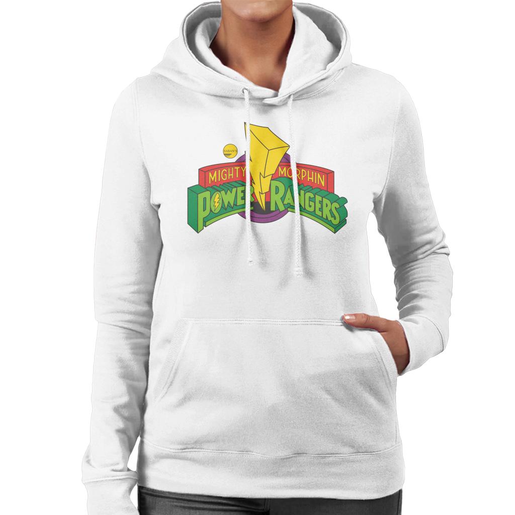 Power Rangers Classic Mighty Morphin Logo Women's Hooded Sweatshirt-ALL + EVERY