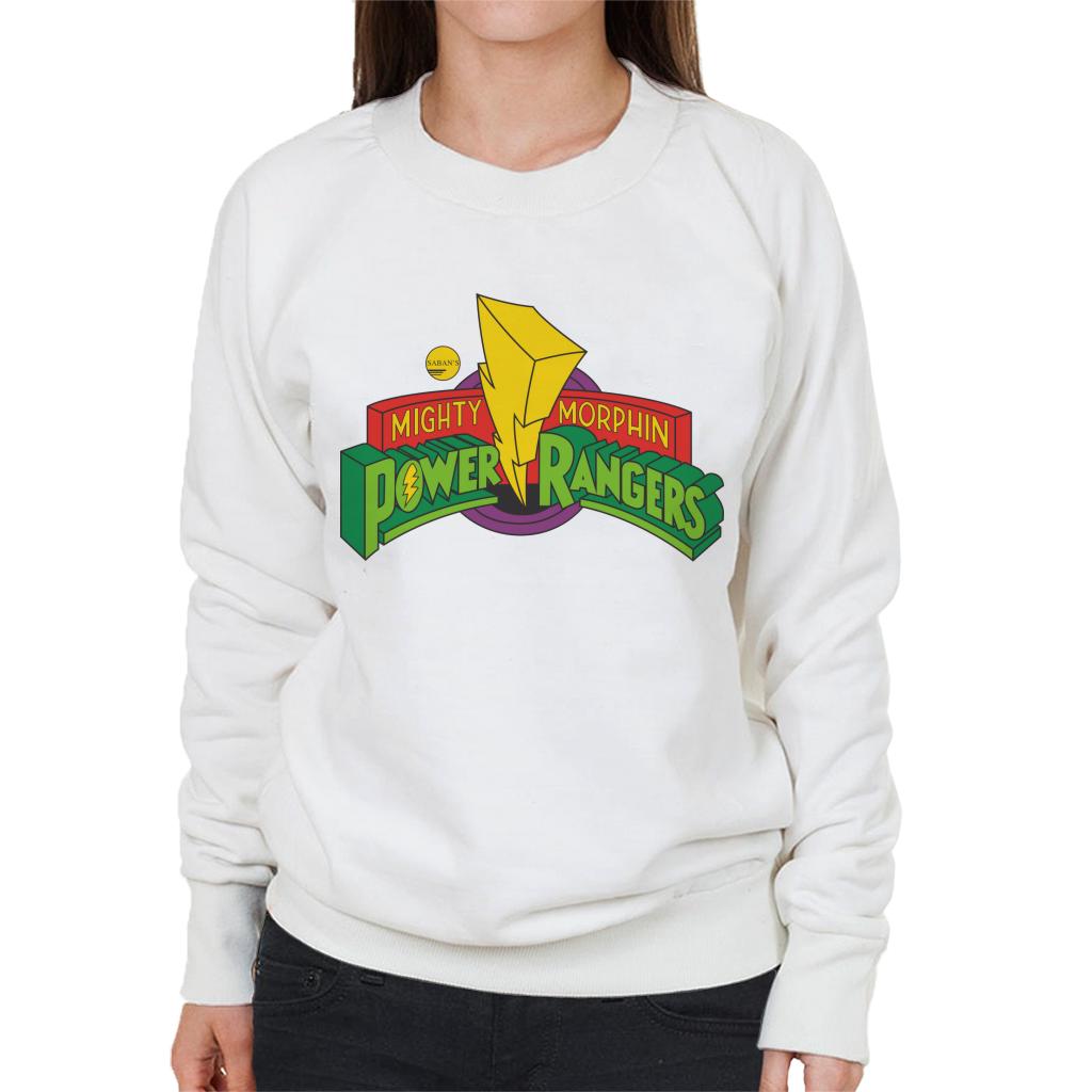 Power Rangers Classic Mighty Morphin Logo Women's Sweatshirt-ALL + EVERY