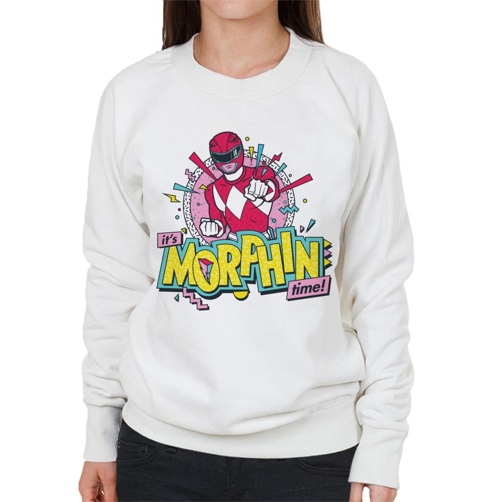 Power Rangers Its Morphin Time Retro Women's Sweatshirt-ALL + EVERY