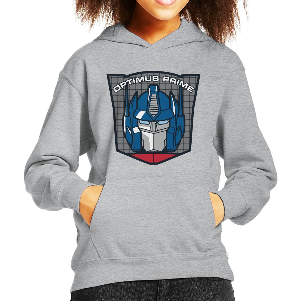 Transformers Optimus Prime Retro Face Badge Kid's Hooded Sweatshirt-ALL + EVERY