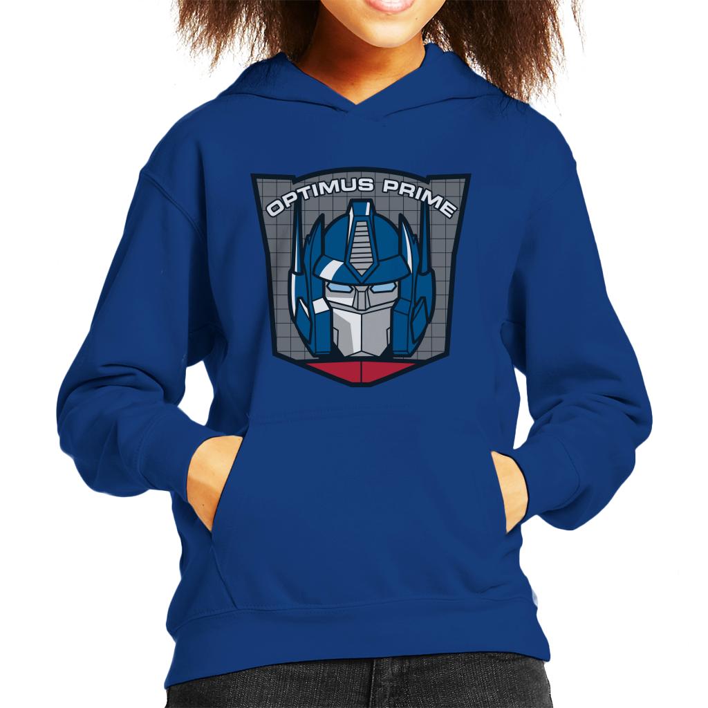 Transformers Optimus Prime Retro Face Badge Kid's Hooded Sweatshirt-ALL + EVERY