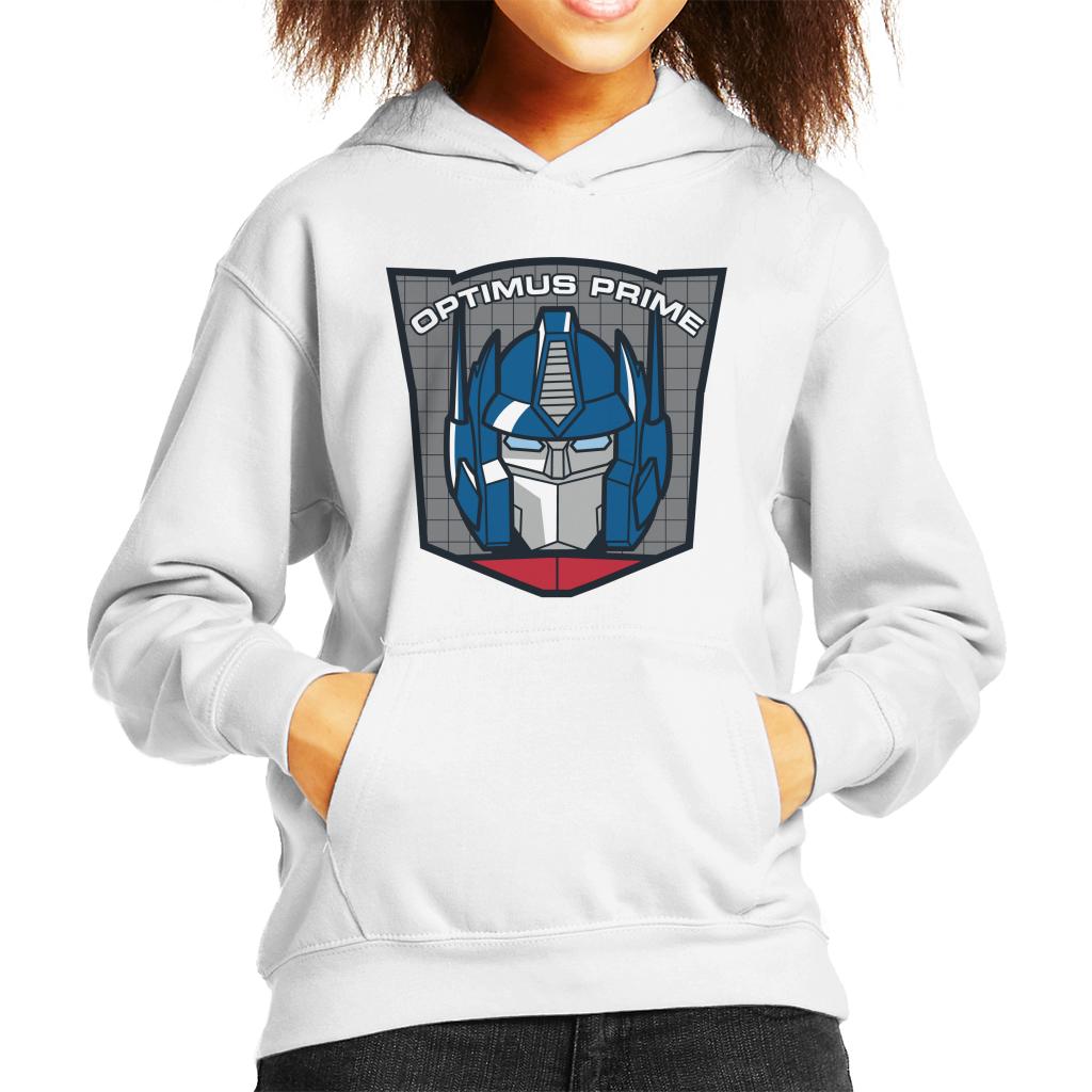 Transformers Optimus Prime Retro Face Badge Kid's Hooded Sweatshirt-ALL + EVERY