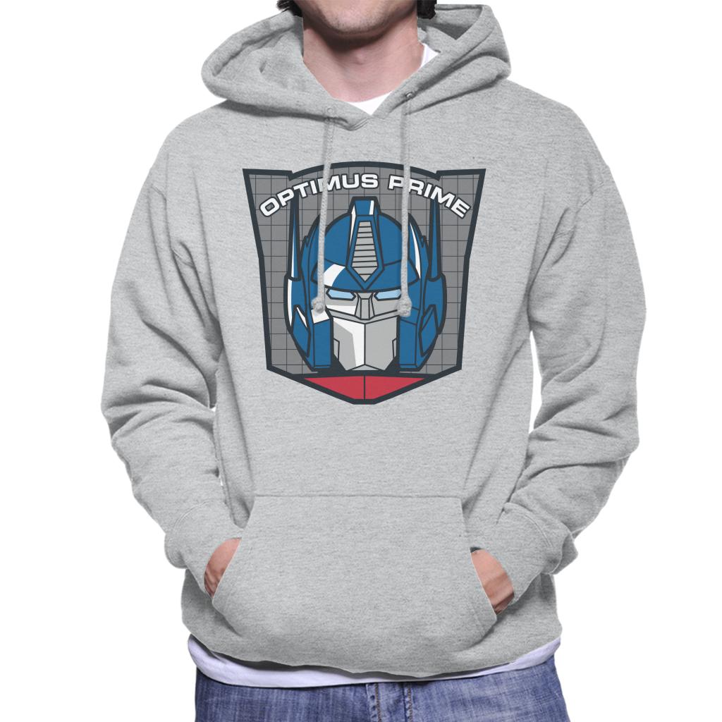 Transformers Optimus Prime Retro Face Badge Men's Hooded Sweatshirt-ALL + EVERY