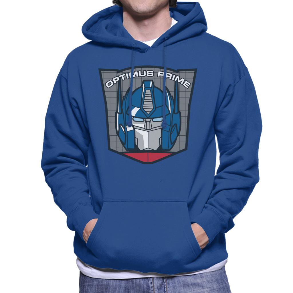 Transformers Optimus Prime Retro Face Badge Men's Hooded Sweatshirt-ALL + EVERY