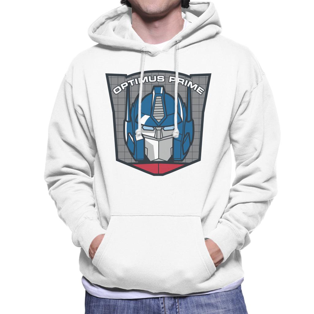 Transformers Optimus Prime Retro Face Badge Men's Hooded Sweatshirt-ALL + EVERY