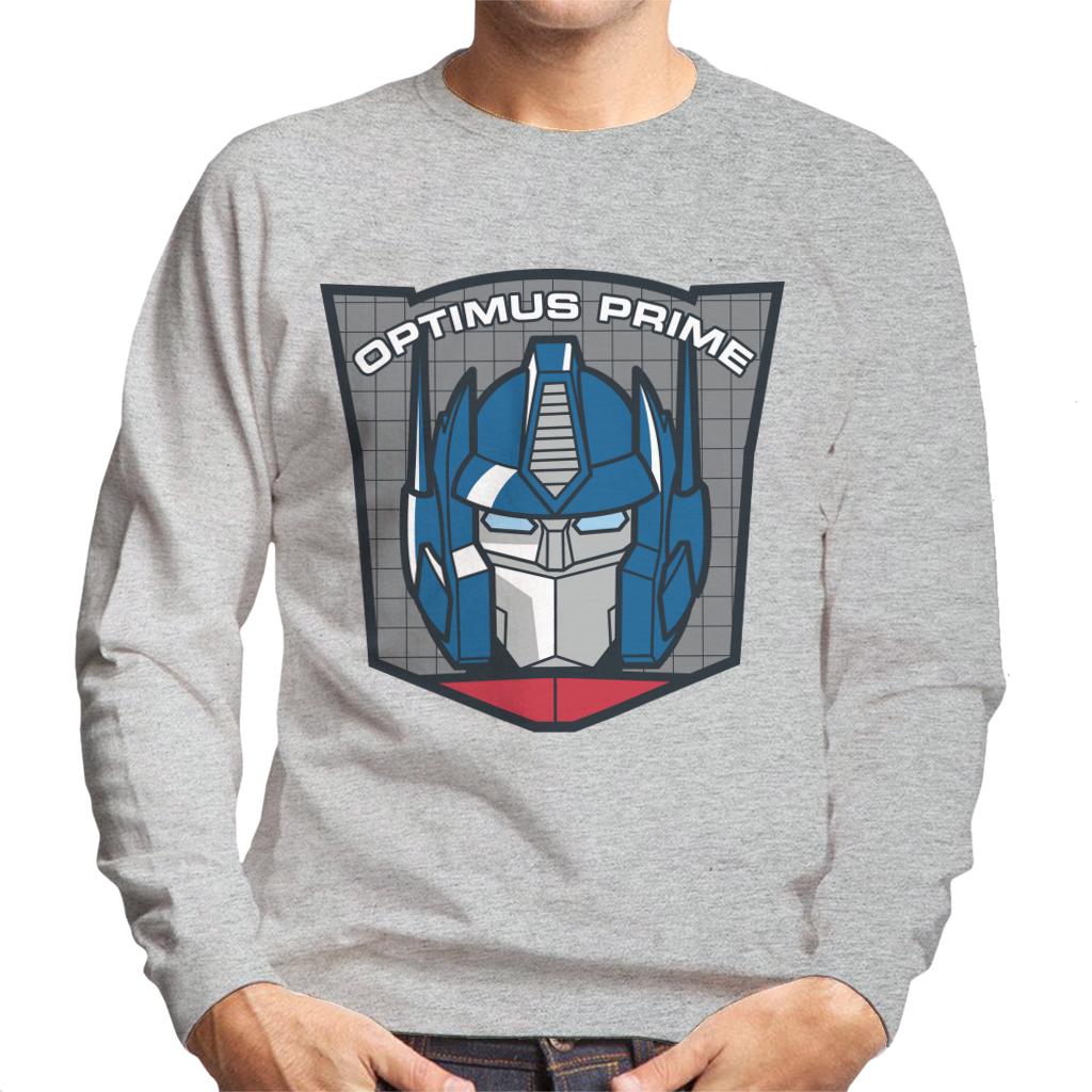 Transformers Optimus Prime Retro Face Badge Men's Sweatshirt-ALL + EVERY