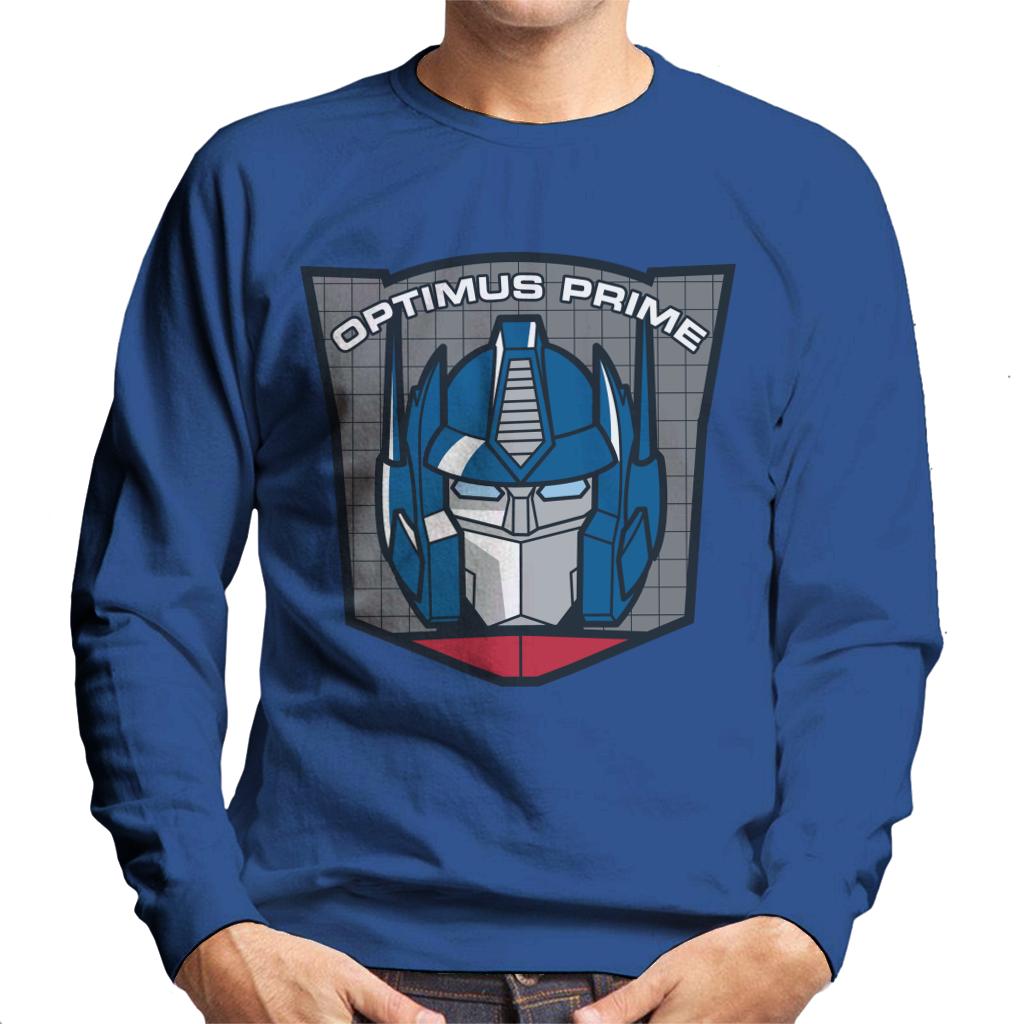 Transformers Optimus Prime Retro Face Badge Men's Sweatshirt-ALL + EVERY