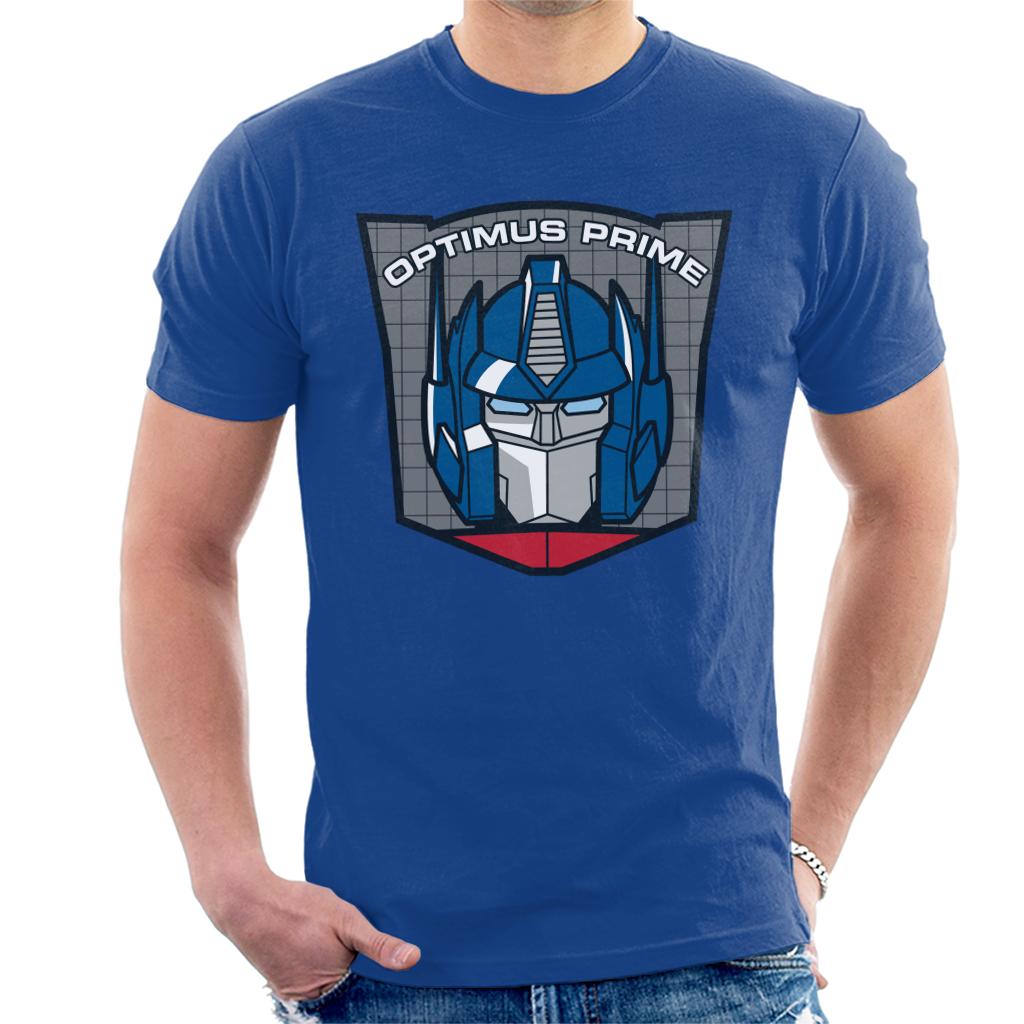 Transformers Optimus Prime Retro Face Badge Men's T-Shirt-ALL + EVERY