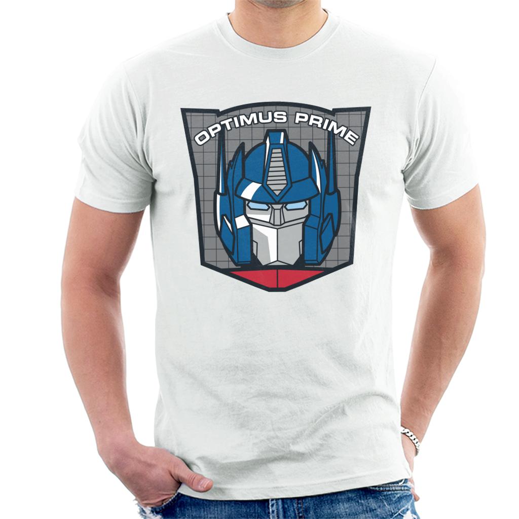 Transformers Optimus Prime Retro Face Badge Men's T-Shirt-ALL + EVERY