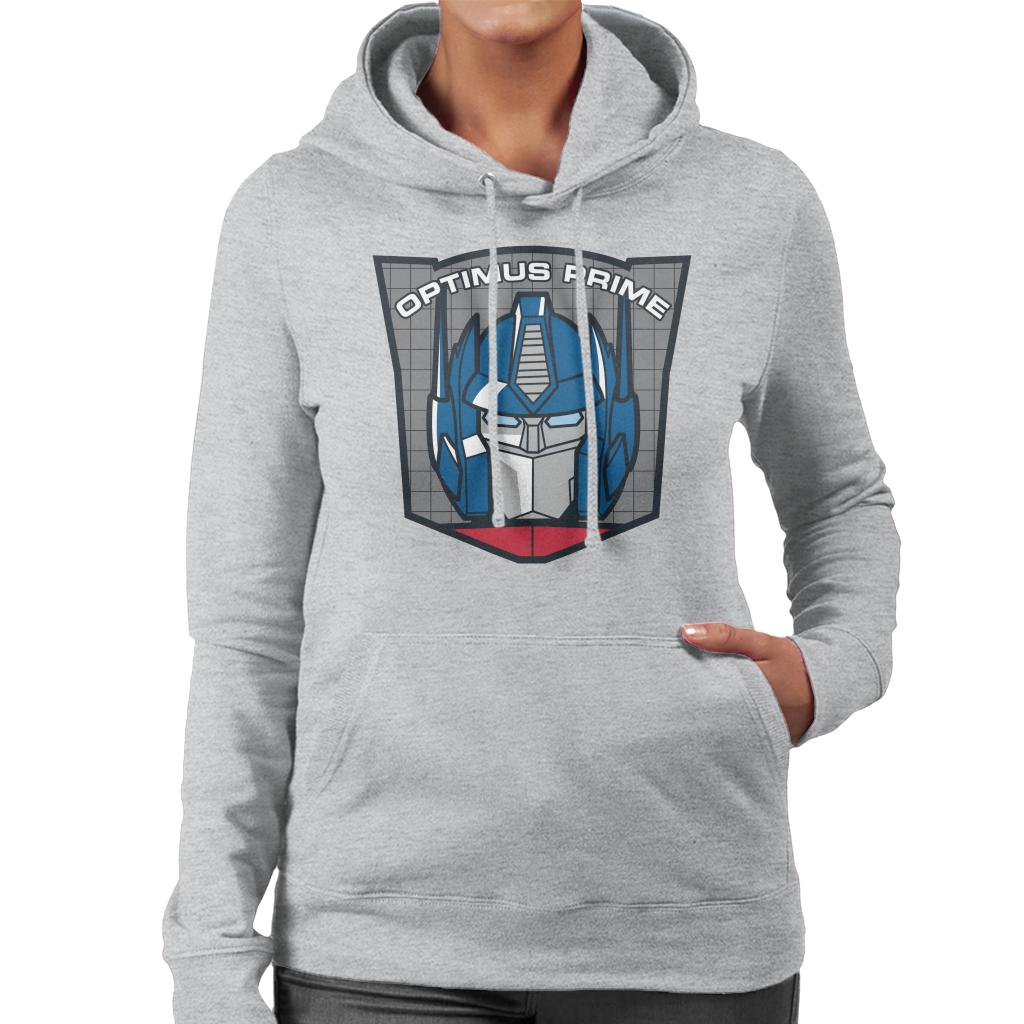 Transformers Optimus Prime Retro Face Badge Women's Hooded Sweatshirt-ALL + EVERY