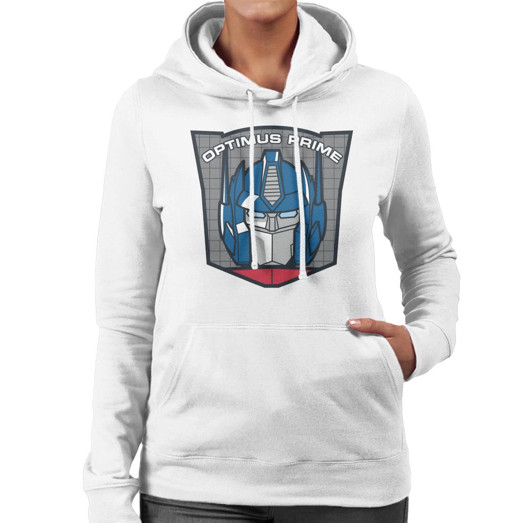 Transformers Optimus Prime Retro Face Badge Women's Hooded Sweatshirt-ALL + EVERY