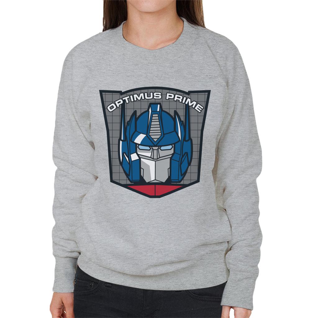 Transformers Optimus Prime Retro Face Badge Women's Sweatshirt-ALL + EVERY