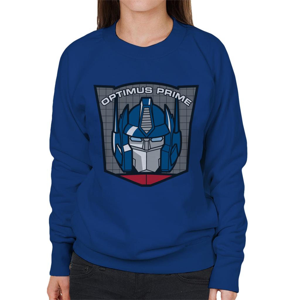 Transformers Optimus Prime Retro Face Badge Women's Sweatshirt-ALL + EVERY