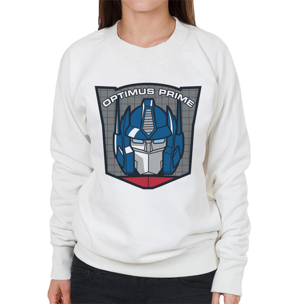 Transformers Optimus Prime Retro Face Badge Women's Sweatshirt-ALL + EVERY