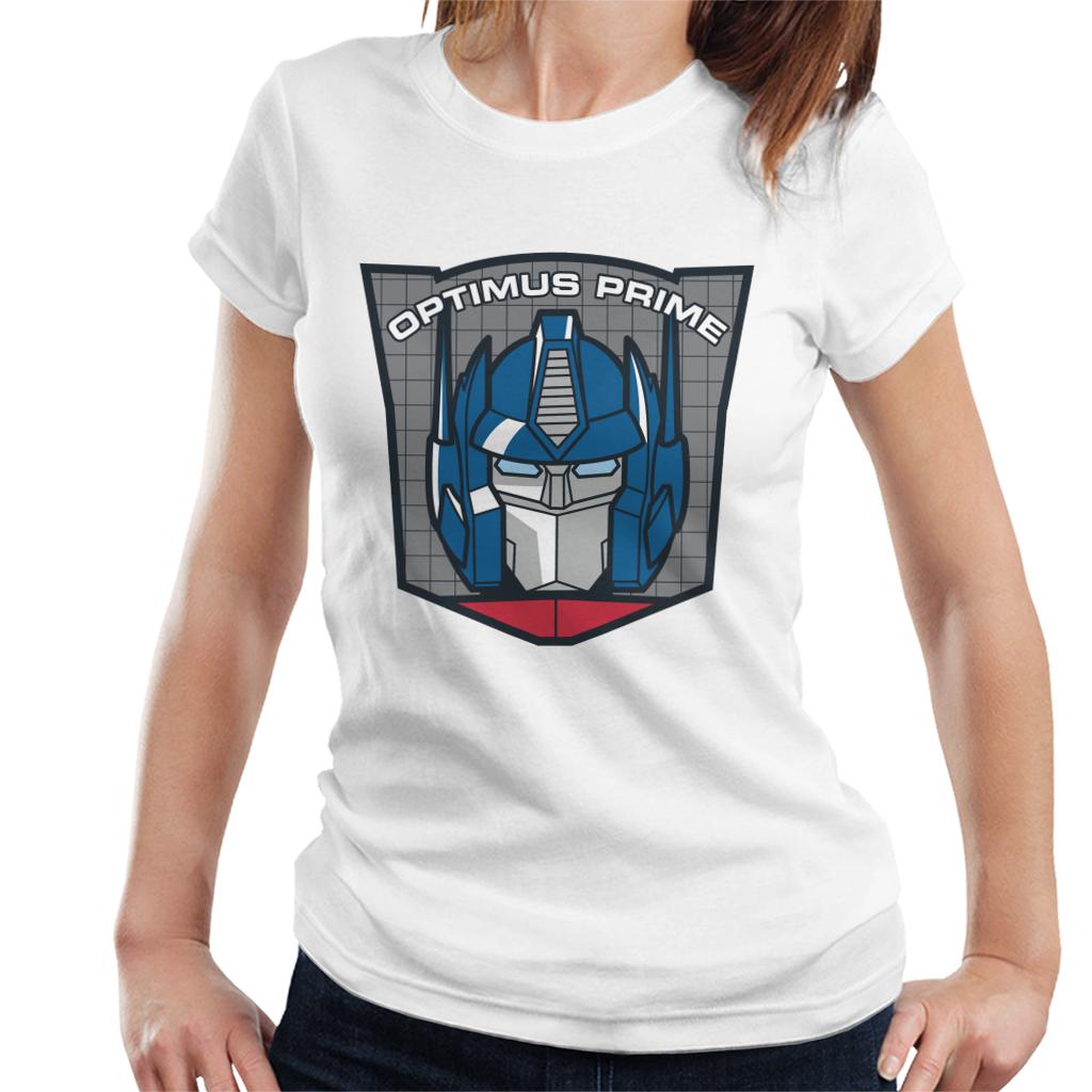 Transformers Optimus Prime Retro Face Badge Women's T-Shirt-ALL + EVERY