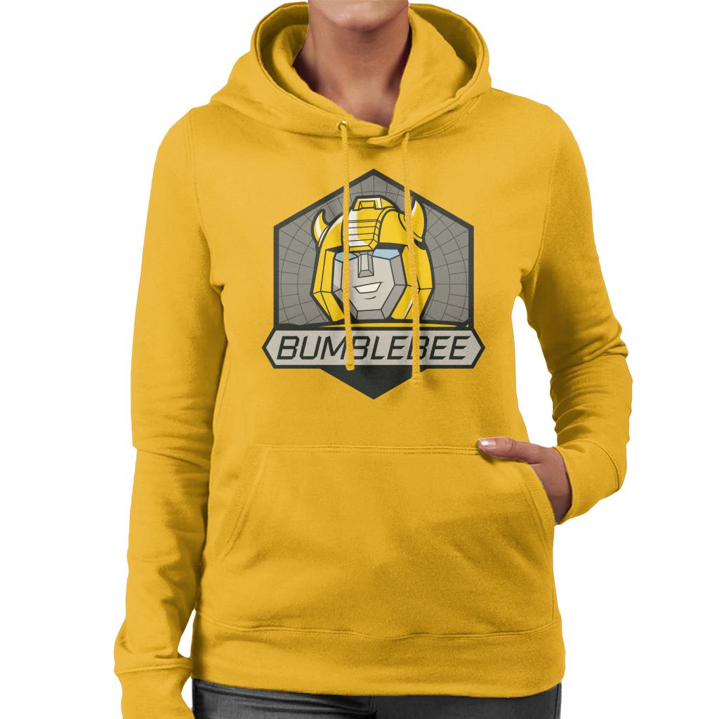 Transformers Bumblebee Retro Face Badge Women's Hooded Sweatshirt-ALL + EVERY