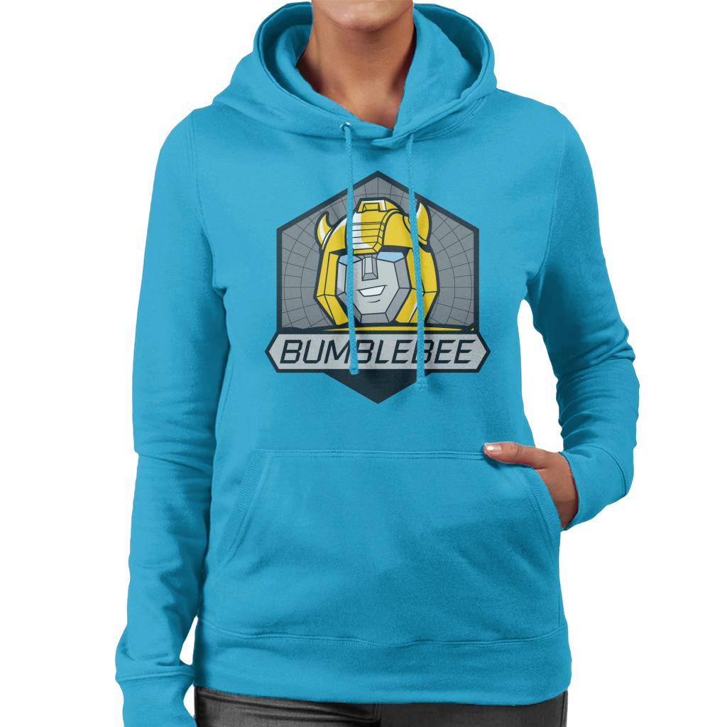 Transformers Bumblebee Retro Face Badge Women's Hooded Sweatshirt-ALL + EVERY