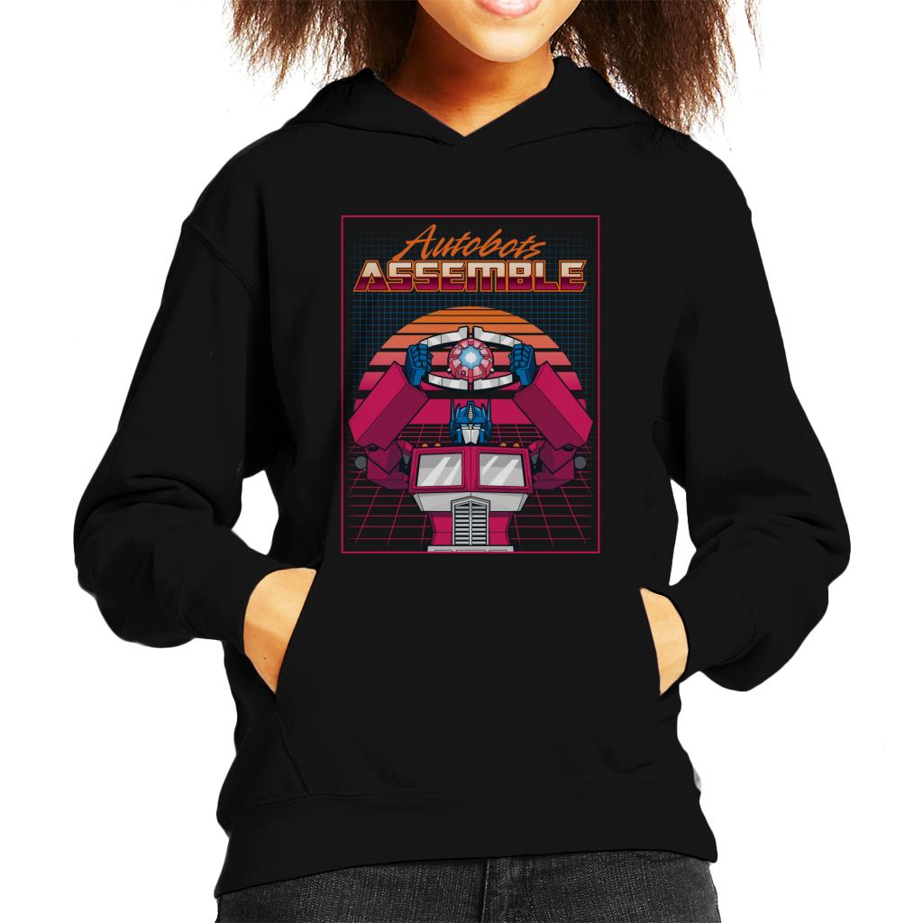 Transformers Autobots Assemble Retrowave Kid's Hooded Sweatshirt-ALL + EVERY