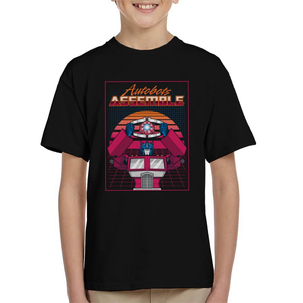 Transformers Autobots Assemble Retrowave Kid's T-Shirt-ALL + EVERY