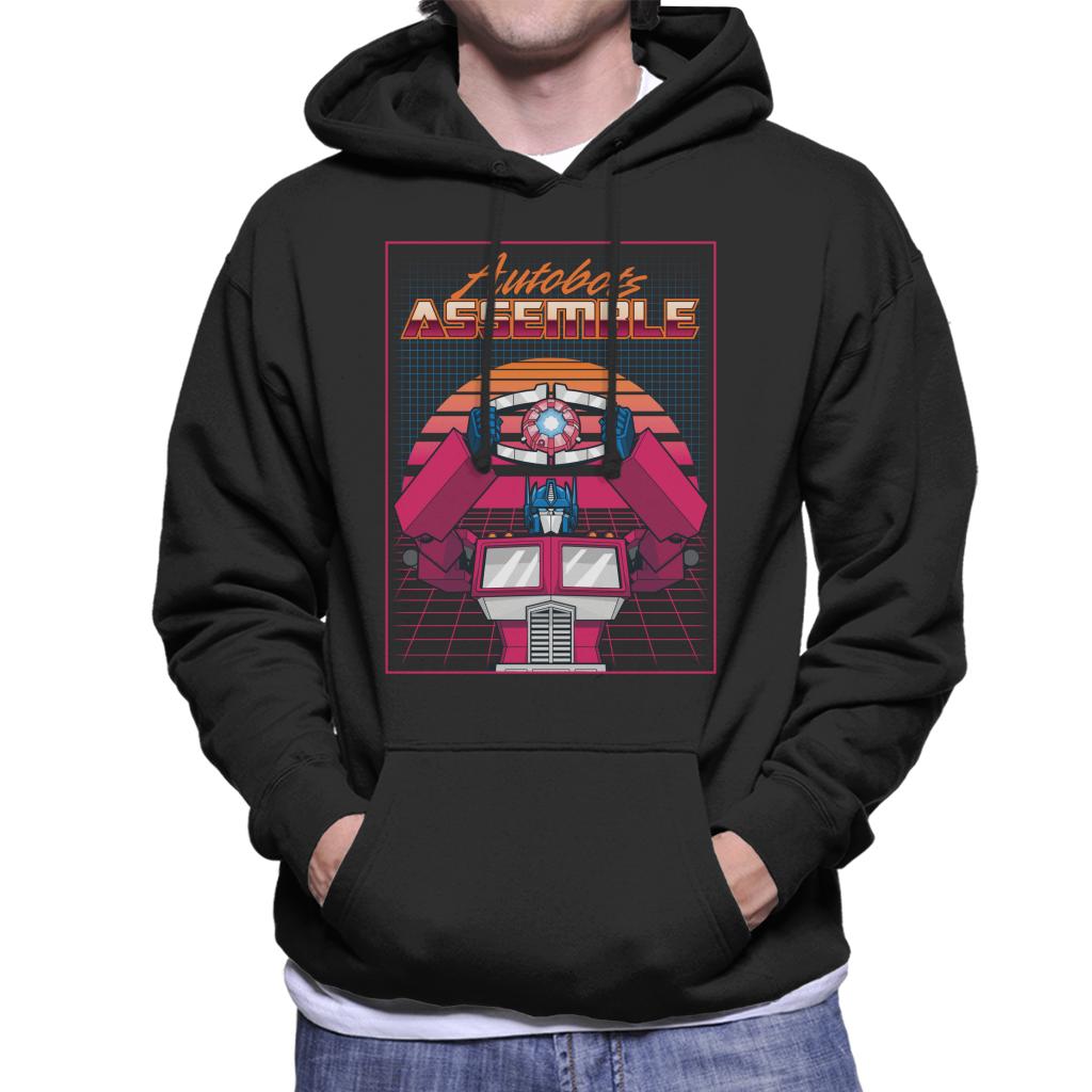 Transformers Autobots Assemble Retrowave Men's Hooded Sweatshirt-ALL + EVERY