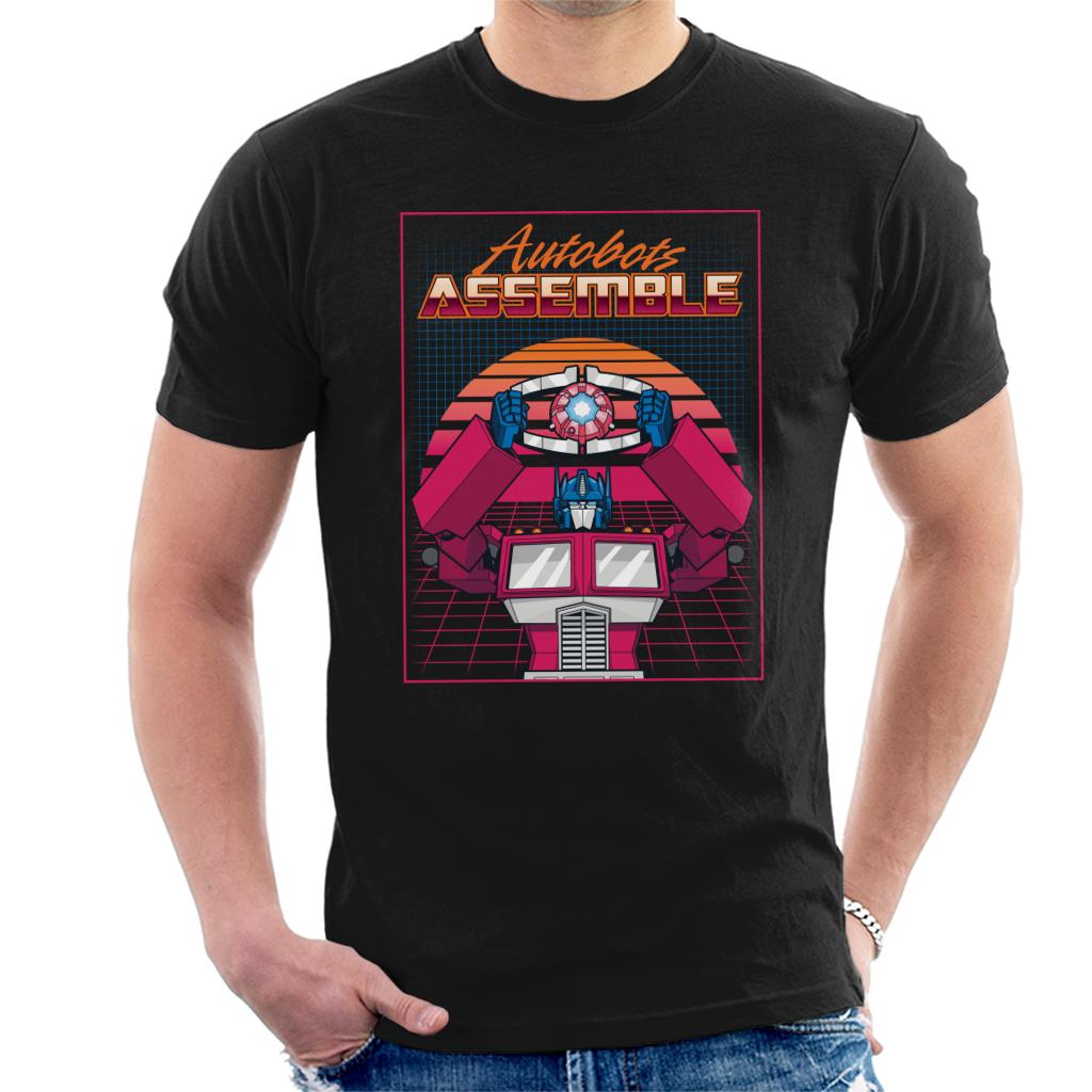 Transformers Autobots Assemble Retrowave Men's T-Shirt-ALL + EVERY