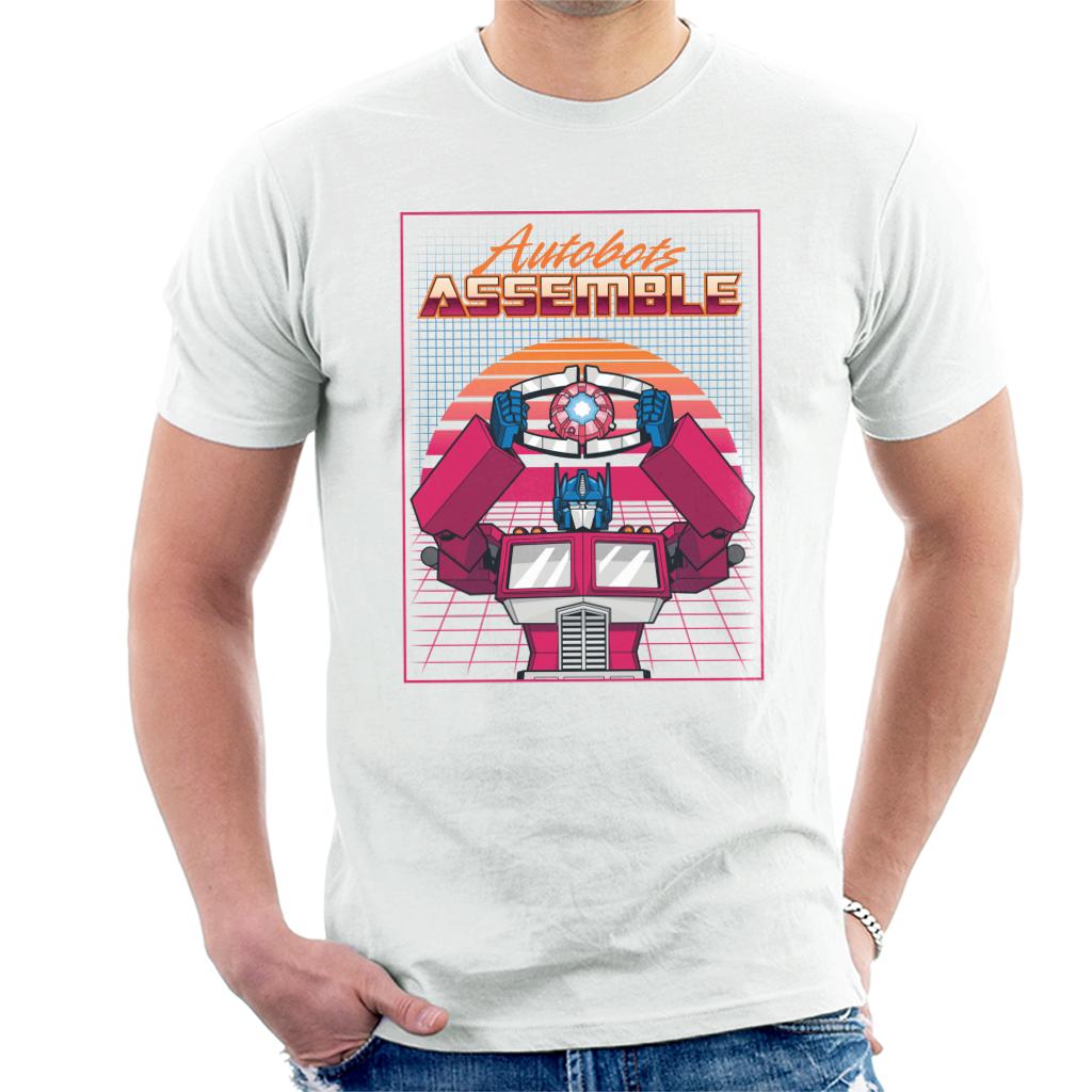 Transformers Autobots Assemble Retrowave Men's T-Shirt-ALL + EVERY